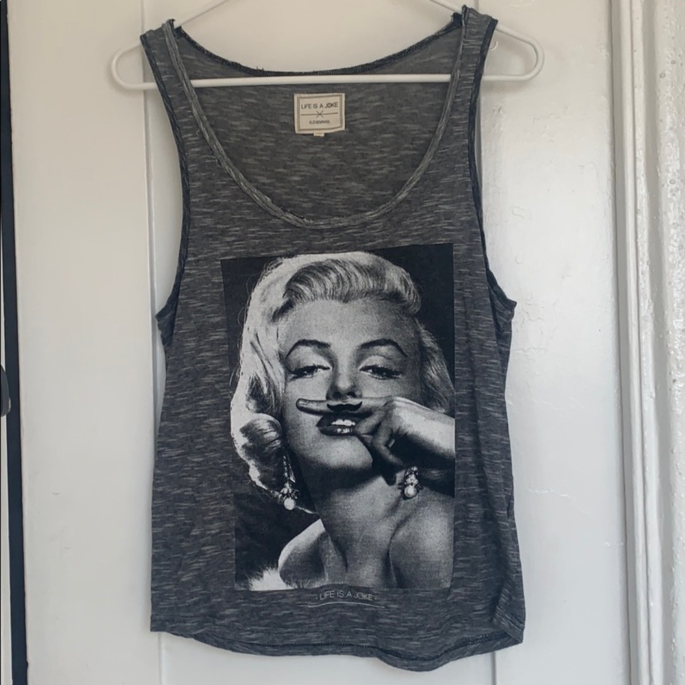 Marilyn Monroe mustache tank